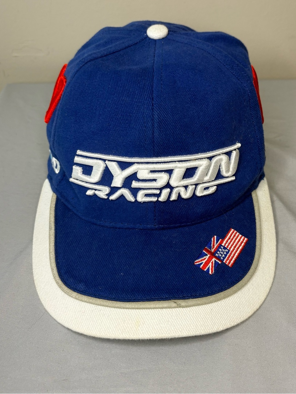 Dyson Blue Racing Cap with White Trim and Red Patches